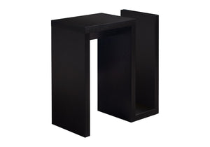HomeRoots 24" Dark Brown Wood and Metal End Table - Slim, Stylish Design with Shelf for Storage & Display 332710