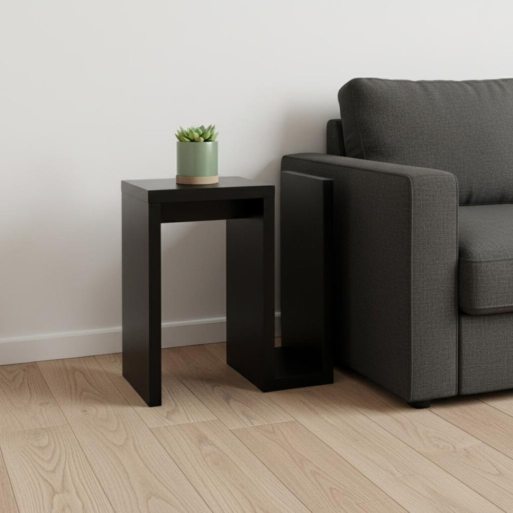 HomeRoots 24" Dark Brown Wood and Metal End Table - Slim, Stylish Design with Shelf for Storage & Display 332710