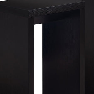 HomeRoots 24" Dark Brown Wood and Metal End Table - Slim, Stylish Design with Shelf for Storage & Display 332710