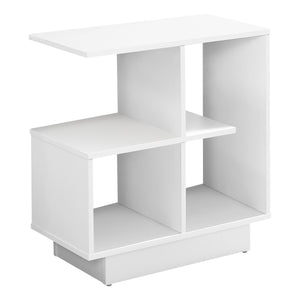 Homeroots 24" White Wood End Table With Four Shelves   332716