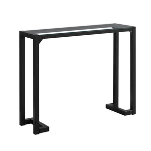 Homeroots 42" Clear And Black Glass Console Table   332721