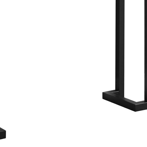 HomeRoots 42" Sleek Clear Glass Console Table with Black Metal Base – Modern Entryway & Living Room Accent 332721