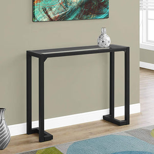 Homeroots 42" Clear And Black Glass Console Table   332721