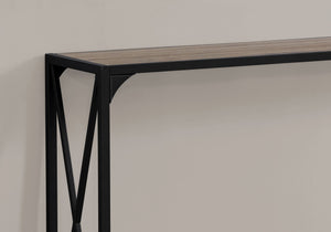 Homeroots 48" Taupe And Black Console Table With Shelves   332730