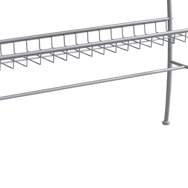 Homeroots 42" Clear And Silver Glass Console Table With Storage   332732