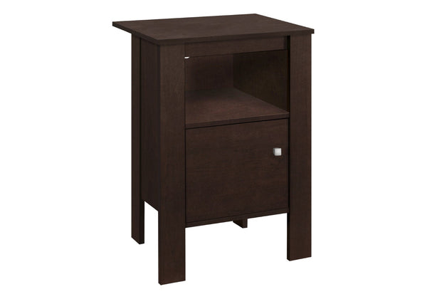 HomeRoots 24" Espresso Wood Nightstand - Stylish Compact Design with Open Shelf for Storage & Bedroom Convenience 332734