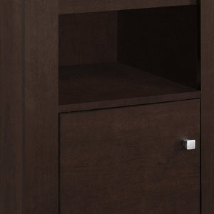 HomeRoots 24" Espresso Wood Nightstand - Stylish Compact Design with Open Shelf for Storage & Bedroom Convenience 332734
