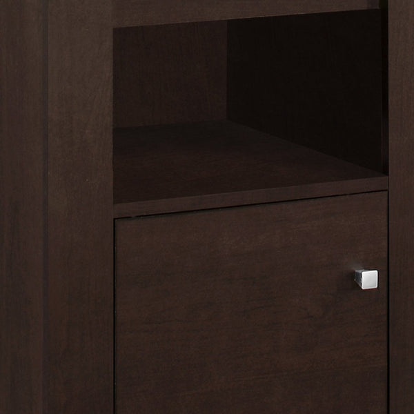 HomeRoots 24" Espresso Wood Nightstand - Stylish Compact Design with Open Shelf for Storage & Bedroom Convenience 332734