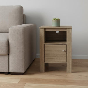 HomeRoots 24" Deep Taupe End Table with Shelf - Stylish, Compact Accent for Living Room, Bedroom & Hallway 332735