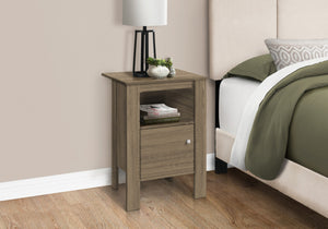 HomeRoots 24" Deep Taupe End Table with Shelf - Stylish, Compact Accent for Living Room, Bedroom & Hallway 332735