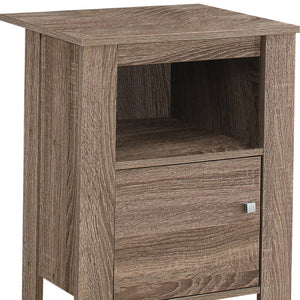 HomeRoots 24" Deep Taupe End Table with Shelf - Stylish, Compact Accent for Living Room, Bedroom & Hallway 332735