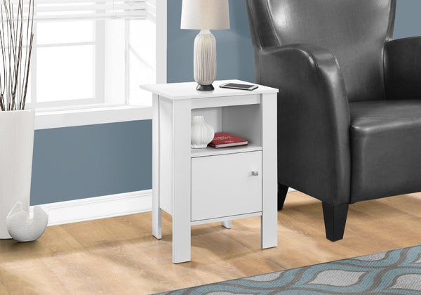 HomeRoots 24" White End Table with Open Shelf - Versatile Accent for Modern Living Spaces & Coastal Interiors 332736