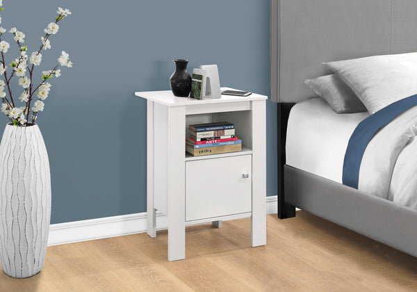 Homeroots 24" White Wood End Table With Shelf   332736