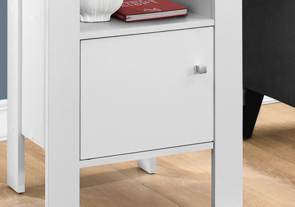 HomeRoots 24" White End Table with Open Shelf - Versatile Accent for Modern Living Spaces & Coastal Interiors 332736