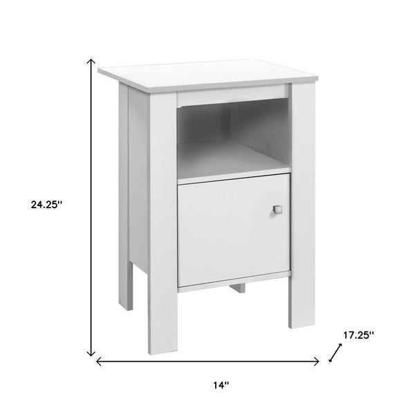HomeRoots 24" White End Table with Open Shelf - Versatile Accent for Modern Living Spaces & Coastal Interiors 332736