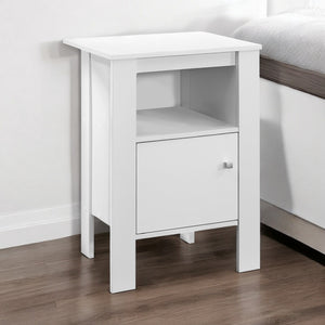 Homeroots 24" White Wood End Table With Shelf   332736