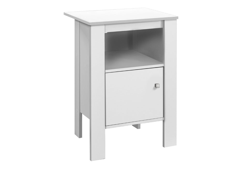 HomeRoots 24" White End Table with Open Shelf - Versatile Accent for Modern Living Spaces & Coastal Interiors 332736