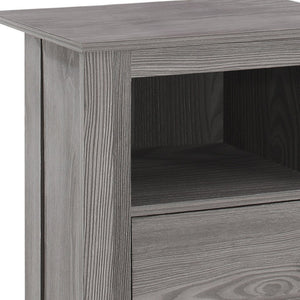 HomeRoots 24" Gray Wood End Table with Shelf - Modern Farmhouse Accent for Living Room, Bedroom, and More 332737