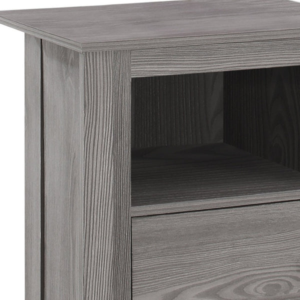 HomeRoots 24" Gray Wood End Table with Shelf - Modern Farmhouse Accent for Living Room, Bedroom, and More 332737