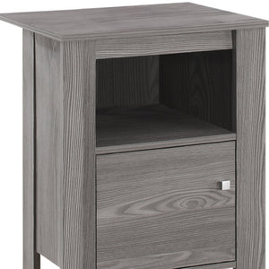 HomeRoots 24" Gray Wood End Table with Shelf - Modern Farmhouse Accent for Living Room, Bedroom, and More 332737