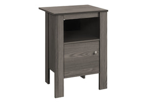 HomeRoots 24" Gray Wood End Table with Shelf - Modern Farmhouse Accent for Living Room, Bedroom, and More 332737