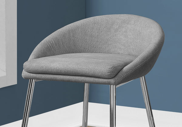 HomeRoots Set of Two Stylish Gray Upholstered Metal Bar Chairs with Armrests and Footrests for Comfort 332751