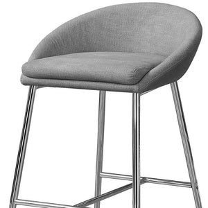 Homeroots Set Of Two 24 " Gray And Silver Metal Low Back Bar Chairs   332751