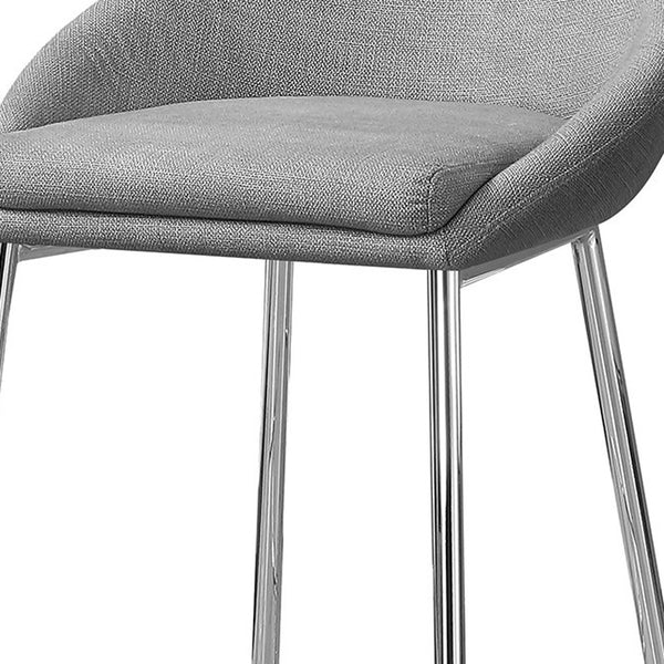 Homeroots Set Of Two 30 " Gray And Silver Metal Low Back Bar Chairs   332752