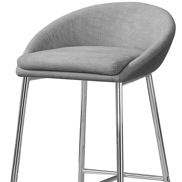 Homeroots Set Of Two 30 " Gray And Silver Metal Low Back Bar Chairs   332752