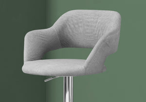 HomeRoots Light Gray and Silver Metal Low-Back Bar Chair - Stylish Comfort for Home Bars and Kitchens 332765