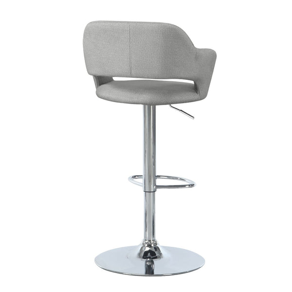 HomeRoots Light Gray and Silver Metal Low-Back Bar Chair - Stylish Comfort for Home Bars and Kitchens 332765