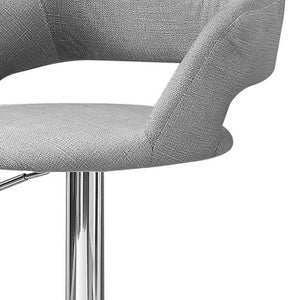 HomeRoots Light Gray and Silver Metal Low-Back Bar Chair - Stylish Comfort for Home Bars and Kitchens 332765