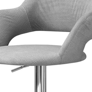 Homeroots 24 " Light Gray And Silver Metal Low Back Bar Height Bar Chair   332765