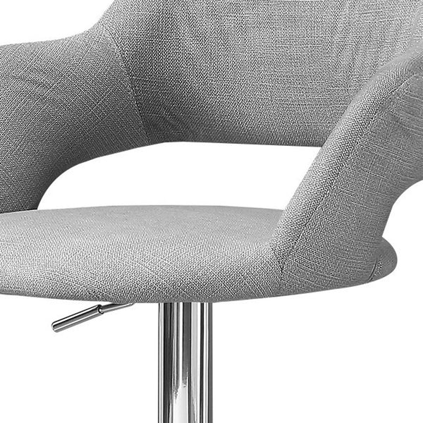 Homeroots 24 " Light Gray And Silver Metal Low Back Bar Height Bar Chair   332765