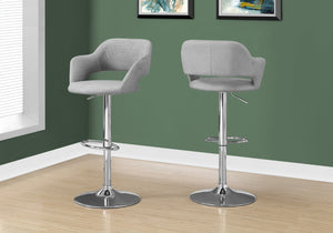 HomeRoots Light Gray and Silver Metal Low-Back Bar Chair - Stylish Comfort for Home Bars and Kitchens 332765