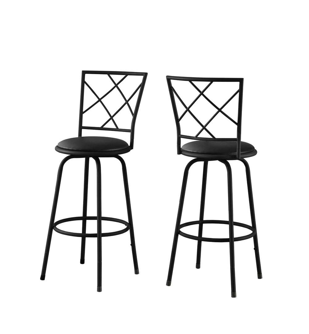 Homeroots Set Of Two 28 " Black Metal Bar Chairs   332773