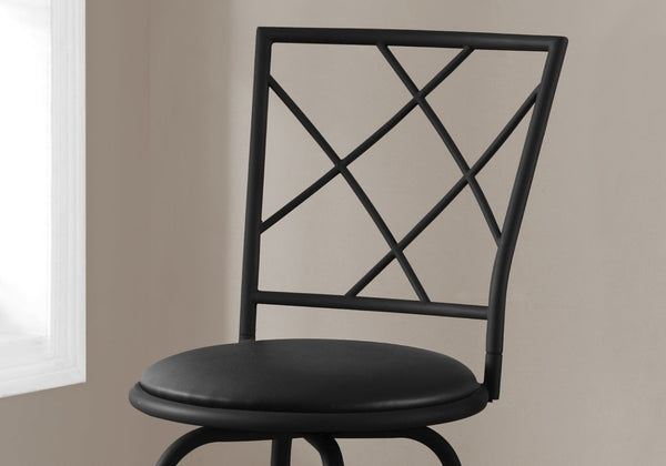 HomeRoots Set of Two Black Metal Bar Chairs - Contemporary Industrial Style with Upholstered Comfort & Stability 332773