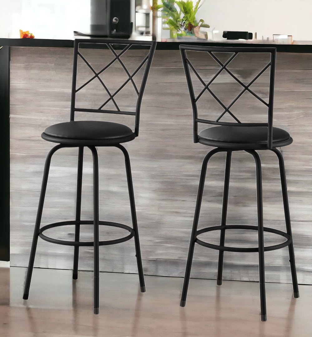 Homeroots Set Of Two 28 " Black Metal Bar Chairs   332773