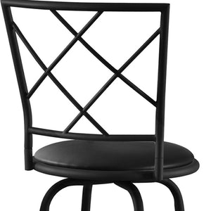 HomeRoots Set of Two Black Metal Bar Chairs - Contemporary Industrial Style with Upholstered Comfort & Stability 332773