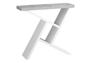 HomeRoots 36" Gray and White Abstract Console Table - Modern Design with Smart Storage and Stylish Shelves 332790