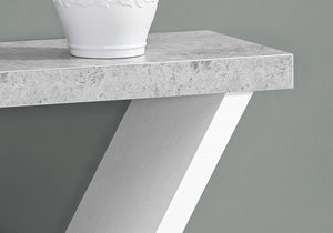 HomeRoots 36" Gray and White Abstract Console Table - Modern Design with Smart Storage and Stylish Shelves 332790