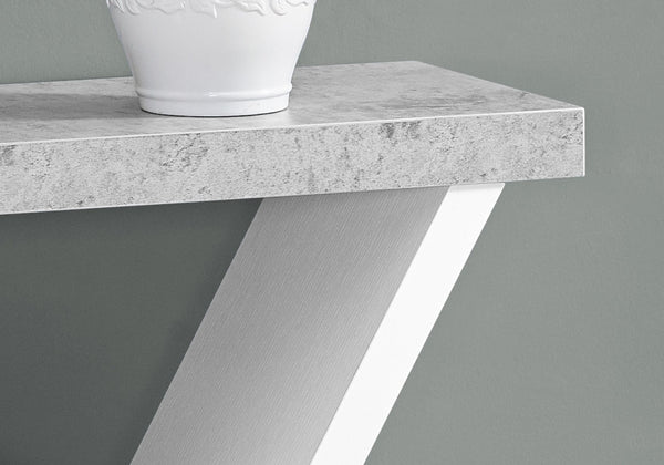 HomeRoots 36" Gray and White Abstract Console Table - Modern Design with Smart Storage and Stylish Shelves 332790