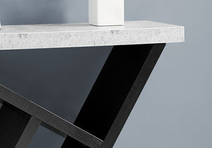 HomeRoots 36" Gray and Black Abstract Console Table – Sleek Design with Open Shelves for Stylish Storage Solutions 332791