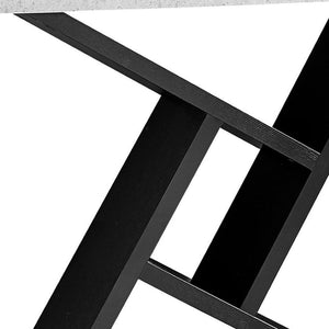 HomeRoots 36" Gray and Black Abstract Console Table – Sleek Design with Open Shelves for Stylish Storage Solutions 332791