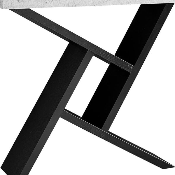 HomeRoots 36" Gray and Black Abstract Console Table – Sleek Design with Open Shelves for Stylish Storage Solutions 332791
