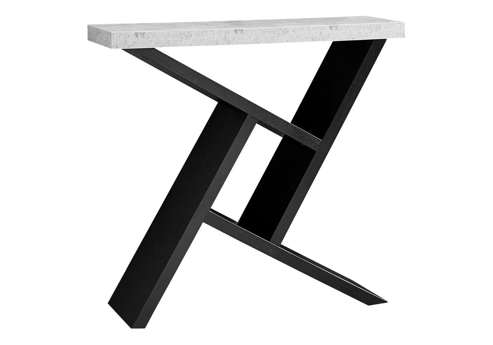 HomeRoots 36" Gray and Black Abstract Console Table – Sleek Design with Open Shelves for Stylish Storage Solutions 332791