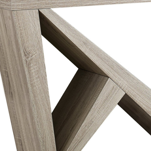 HomeRoots 47" Taupe Abstract Console Table – Stylish Entryway Furniture with Sculptural Base & Easy Care Design 332807