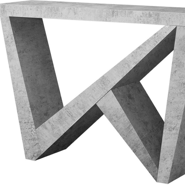 HomeRoots 47" Gray Abstract Console Table - Modern Design for Entryways, Living Rooms, or Home Offices, Versatile! 332808