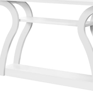 HomeRoots 47" White Console Table - Versatile Storage Solution for Entryways, Living Rooms, and Home Offices 332809