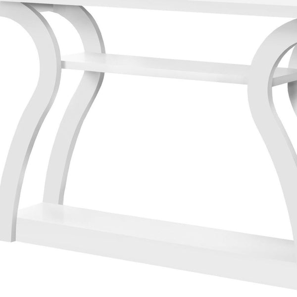 HomeRoots 47" White Console Table - Versatile Storage Solution for Entryways, Living Rooms, and Home Offices 332809